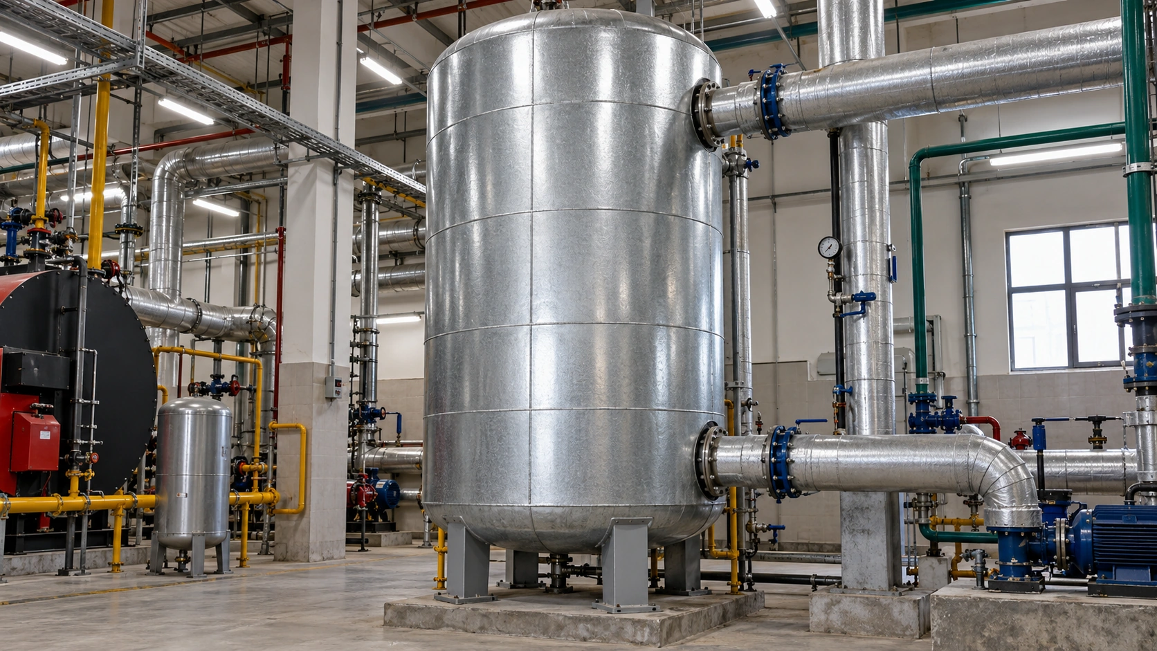 ورق کاری مخزن عمودی موتورخانه با روکش گالوانیزه